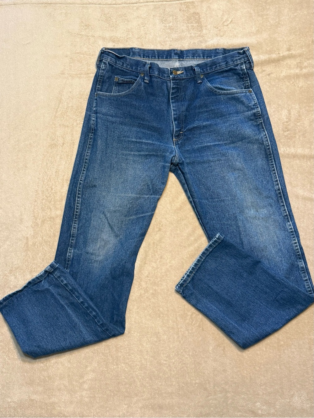 Wrangler Rugged Wear Jeans Relaxed Fit 100% Cotton Blue 36x34